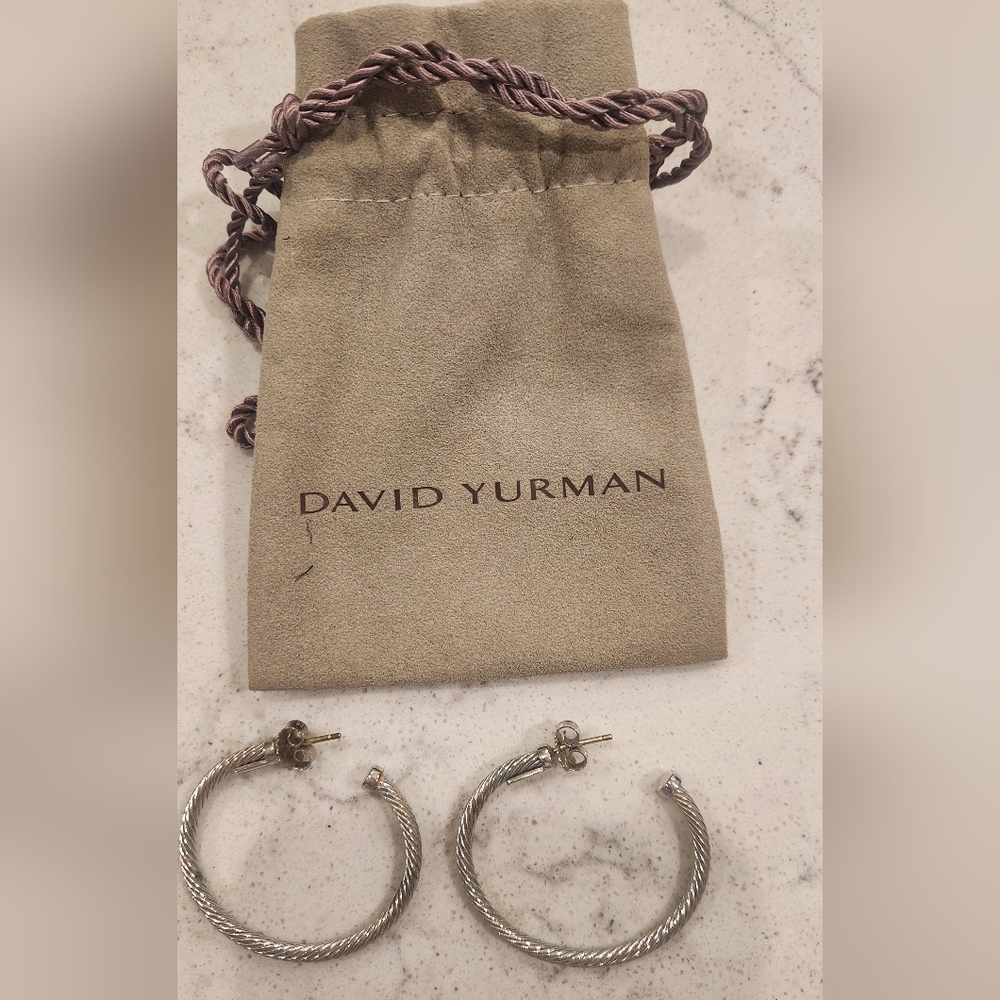 David Yurman Silver Hoop Earrings